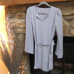 Long sleeve silk tunic dress